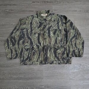 Vintage Ranger Camo Shirt Button Up Jacket Tiger Stripe 90s Boxy USA MENS LARGE